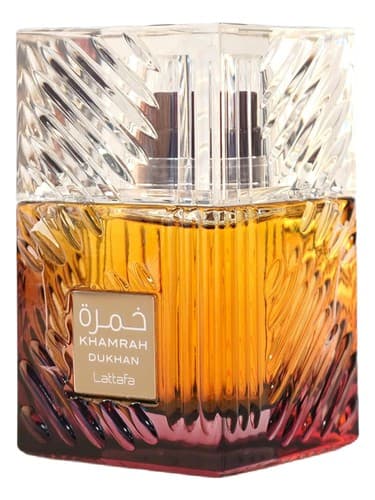Lattafa Perfumes Khamrah Dukhan perfume bottle